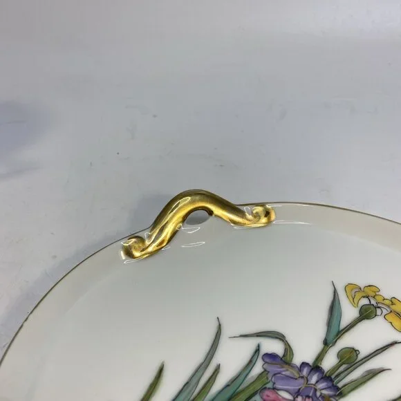 2 Kotobuki Snack Plate Shadow Geisha Tea Cup Eggshell Porcelain Floral Japan 50s